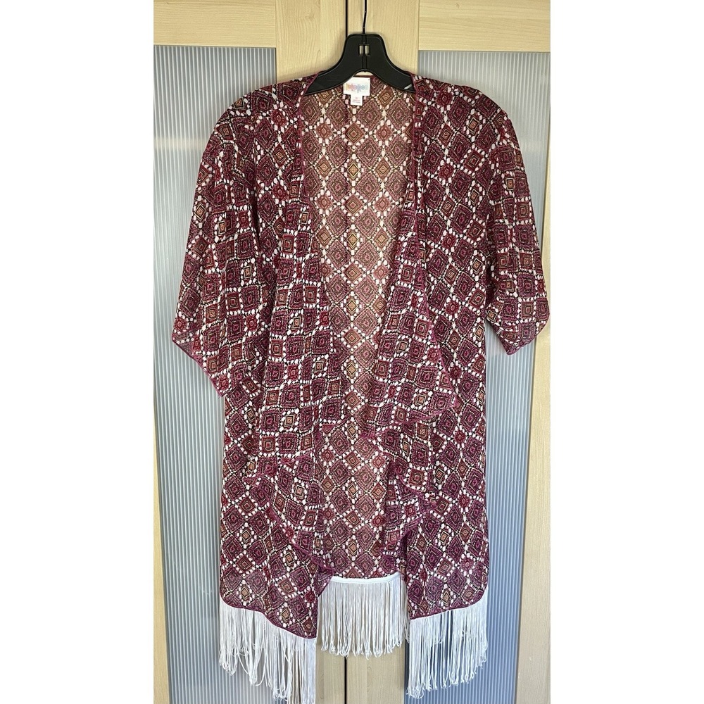 LuLaRoe S Monroe Kimono Shawl Coverup Swim Festival Beach Top Sheer Boho Hippie